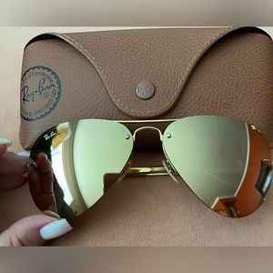 Ray-Ban Mirrored Rimless Aviators